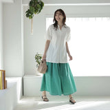 ワイドパンツ レディース 通販 リネン風ふんわりギャザーワイドパンツ ギャザーパンツ フレアパンツ きれいめ 夏用 涼しい 夏 春夏 裏地付き 両脇ポケット付き ゆったり おしゃれ