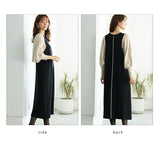 ニットワンピース ロング ワンピース 通販 レディース 切り替え ワンピ ロングワンピース 切り替えワンピース 秋冬 長袖 きれいめ バルーンスリーブ 配色ボリューム袖ニットワンピース 秋