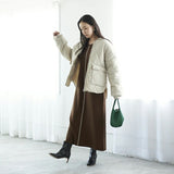 ニットワンピース ロング ワンピース 通販 レディース 切り替え ワンピ ロングワンピース 切り替えワンピース 秋冬 長袖 きれいめ バルーンスリーブ 配色ボリューム袖ニットワンピース 秋