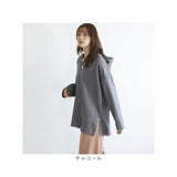 フーディー レディース 通販 パーカー 秋 冬 秋冬 プルオーバー ゆったり 体型カバー ルームウェア トップス きれい魅せＶネックフーディ おしゃれ シンプル 大人 かわいい 無地 オシャレ