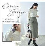 ニット レディース 長袖 通販 セーター トップス ハイネック リブニット きれいめ 配色デザインリブハイネックニット おしゃれ シンプル 大人 かわいい オフィスカジュアル ナチュラル