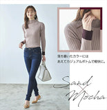 ニット レディース 長袖 通販 セーター トップス ハイネック リブニット きれいめ 配色デザインリブハイネックニット おしゃれ シンプル 大人 かわいい オフィスカジュアル ナチュラル