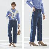 レディース デニム ワイドパンツ 通販 デニムパンツ ワイドデニム ストレッチパンツ ストレッチ ジーンズ ズボン ミセスのためのワイドデニム ウエストゴム おしゃれ シンプル カジュアル