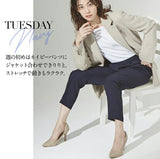 スラックス レディース 仕事 通販 テーパードパンツ ストレッチパンツ ストレッチ ストレートパンツ ズボン オフィスカジュアル 上品細魅せパンツ ウエストゴム おしゃれ シンプル