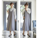 キャミワンピ レディース 通販 ワンピース ロングワンピ ノースリーブ キャミソールワンピース ワンピ ロング 体型カバー こだわり仕様キャミワンピ おしゃれ シンプル 大人 かわいい