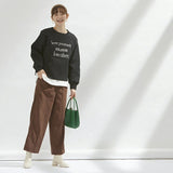 ニット レディース 長袖 通販 セーター プルオーバー ロゴ オフショルダー 大人魅せ、英字ロゴスポンジニットトップス 秋冬 秋 冬 春 おしゃれ シンプル 女性 大人かわいい カジュアル