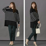 ニット 秋 レディース きれいめ 通販 セーター プルオーバー 長袖 ゆったり 体型カバー お尻もお腹も全部隠す！横スリット入りビックニット 無地 おしゃれ シンプル 女性 大人かわいい