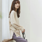 ニット 秋 レディース きれいめ 通販 セーター プルオーバー 長袖 ゆったり 体型カバー お尻もお腹も全部隠す！横スリット入りビックニット 無地 おしゃれ シンプル 女性 大人かわいい