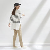 ニット 秋 レディース きれいめ 通販 セーター プルオーバー 長袖 ゆったり 体型カバー お尻もお腹も全部隠す！横スリット入りビックニット 無地 おしゃれ シンプル 女性 大人かわいい