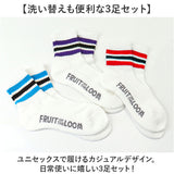 fruit of the loom ソックス ショート 通販 靴下 くつした くつ下 ラインソックス ライン ショート丈 リブ 3足 セット メンズ レディース フルーツオブザルーム おしゃれ レッグウェア