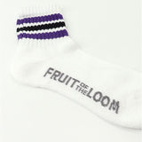 fruit of the loom ソックス ショート 通販 靴下 くつした くつ下 ラインソックス ライン ショート丈 リブ 3足 セット メンズ レディース フルーツオブザルーム おしゃれ レッグウェア