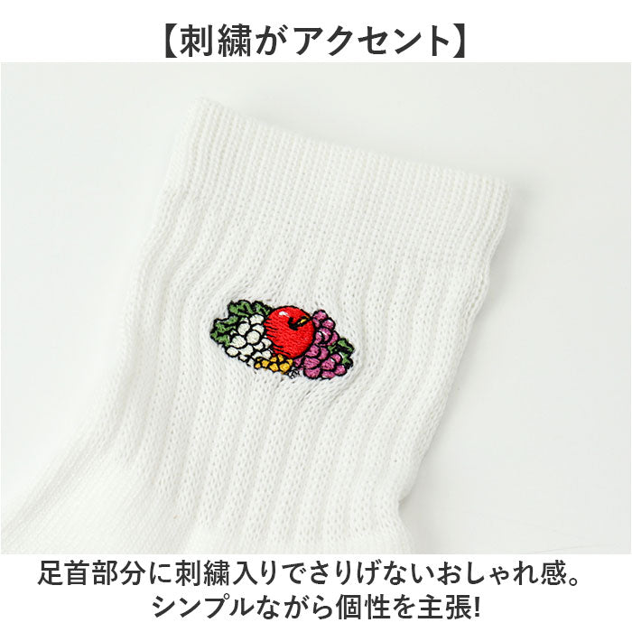 fruit of the loom ソックス メンズ 3足セット 通販 靴下 くつした くつ下 メンズソックス メンズ靴下 クオーター丈 3足 セット ワンポイント 紳士 男性 刺繍 フルーツオブザルーム