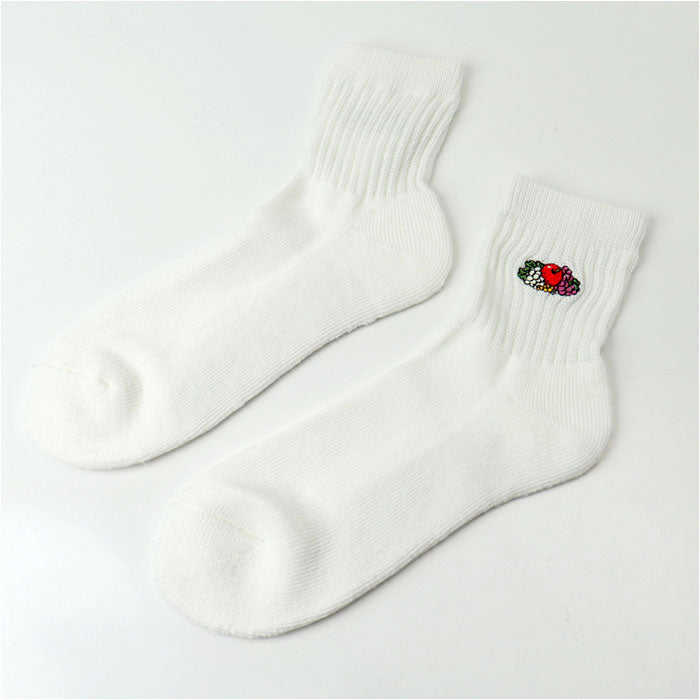 fruit of the loom ソックス メンズ 3足セット 通販 靴下 くつした くつ下 メンズソックス メンズ靴下 クオーター丈 3足 セット ワンポイント 紳士 男性 刺繍 フルーツオブザルーム