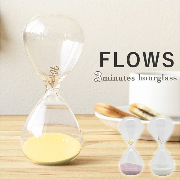 砂時計 砂タイマー 3分計 通販 Flows フロウズ タイマー ３分 チャーム入り サンドグラス メッセージ インテリア ギフト 上品 おしゃれ 新居 贈り物 ギフト お祝い
