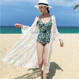 カーディガン ロング レディース 通販 ロングカーディガン 羽織り 羽織 透け感 シースルー ロング丈 レース シアー 七分袖 薄手 薄い ふんわり 体型カバー ゆったり 花柄 刺? おしゃれ