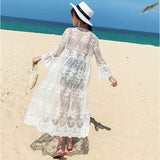 カーディガン ロング レディース 通販 ロングカーディガン 羽織り 羽織 透け感 シースルー ロング丈 レース シアー 七分袖 薄手 薄い ふんわり 体型カバー ゆったり 花柄 刺? おしゃれ