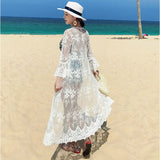 カーディガン ロング レディース 通販 ロングカーディガン 羽織り 羽織 透け感 シースルー ロング丈 レース シアー 七分袖 薄手 薄い ふんわり 体型カバー ゆったり 花柄 刺? おしゃれ