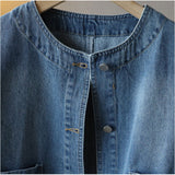 デニムジャケット レディース 通販 デニム ジャケット 長袖 ショート丈 カジュアルジャケット 通勤 ノーカラージャケット 春 秋 春服 秋服 おしゃれ かわいい シンプル オシャレ Gジャン