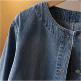 デニムジャケット レディース 通販 デニム ジャケット 長袖 ショート丈 カジュアルジャケット 通勤 ノーカラージャケット 春 秋 春服 秋服 おしゃれ かわいい シンプル オシャレ Gジャン