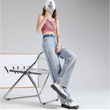 ストレート デニムパンツ ハイウエスト 通販 ストレートパンツ デニム パンツ ストレートデニムパンツ ハイウエストパンツ ジーンズ ジーパン ロングパンツ 長ズボン ズボン サイドライン