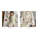 キッズ パジャマ ルームウェア 長袖 通販 部屋着 寝巻き 寝巻 ナイトウェア キッズパジャマ 長袖Tシャツ 長ズボン ロングパンツ クルーネック セットアップ 薄い 綿 上下 女の子 男の子