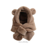 くま耳 帽子 ベビー 通販 ベビーマフラー キッズマフラー マフラー 帽子マフラー 耳付き ファー 子供 子ども こども 男の子 女の子 キッズ 赤ちゃん くまみみ ふわふわ ベビー用品