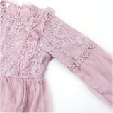 ワンピース 子供 フォーマル 通販 フォーマルドレス 長袖ワンピース フォーマルワンピース 女の子 かわいい おしゃれ ラウンドネック メッシュパフスリーブ 長袖 ピアノ発表会 セレモニー