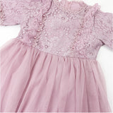 ワンピース 子供 フォーマル 通販 フォーマルドレス 長袖ワンピース フォーマルワンピース 女の子 かわいい おしゃれ ラウンドネック メッシュパフスリーブ 長袖 ピアノ発表会 セレモニー