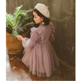 ワンピース 子供 フォーマル 通販 フォーマルドレス 長袖ワンピース フォーマルワンピース 女の子 かわいい おしゃれ ラウンドネック メッシュパフスリーブ 長袖 ピアノ発表会 セレモニー