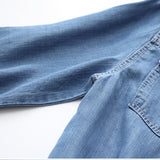 デニム シャツ レディース 通販 デニムシャツ カジュアルシャツ シャツワンピース ロングシャツ ブラウス ロング ロング丈 長袖 ゆったり 体型カバー 無地 春 秋 通勤 通学 カジュアル