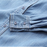 デニム シャツ レディース 通販 デニムシャツ カジュアルシャツ シャツワンピース ロングシャツ ブラウス ロング ロング丈 長袖 ゆったり 体型カバー 無地 春 秋 通勤 通学 カジュアル