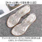 サンダル レディース 通販 フラットサンダル ぺたんこ きれいめ キラキラ ビーチサンダル 夏 ラインストーン ビジュー おしゃれ ボヘミアン ストラップ エスニック リゾート レジャー