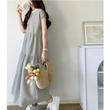 ワンピース レディース シャツワンピース 通販 ワンピ シャツワンピ ロングワンピース ロングワンピ フレアスカート バックリボン リボン 袖なし 袖無し そで無し かわいい 可愛い ロング