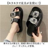 ビジュー サンダル 厚底 レディース 通販 ビジューサンダル 厚底サンダル レディースサンダル コンフォートサンダル 靴? シューズ スリッパ コンフォート 歩きやすい 華やか かわいい