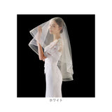 ウェディング ベール ミドル 通販 ウエディングベール ウェディングベール ミドルベール ウエディング ヴェール 結婚式 花嫁 veil 2層 ベールアップ ベールダウン 金属コーム付き