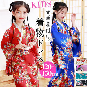 着物ドレス コスプレ 通販 着物風ワンピース 着物風 キッズ 子ども ドレス 仮装 和装 和柄 衣装 コスチューム コスプレ衣装 かわいい おしゃれ パーティ 和服 着物 ステージ衣装