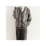 カーディガン メンズ 通販 スクールカーディガン 学生服 長袖 男子 アウター 通学 Vネック おしゃれ ワンポイント 前開き カーデ 中学生 高校生 ゆったり 男の子 学校 スクール ニット