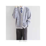 カーディガン メンズ 通販 スクールカーディガン 学生服 長袖 男子 アウター 通学 Vネック おしゃれ ワンポイント 前開き カーデ 中学生 高校生 ゆったり 男の子 学校 スクール ニット