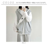 フード付きベスト レディース 通販 袖なしパーカー ノースリーブパーカー スウェットベスト フード付き ジップアップパーカー 体型カバー カジュアル シンプル フードあり