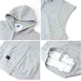 フード付きベスト レディース 通販 袖なしパーカー ノースリーブパーカー スウェットベスト フード付き ジップアップパーカー 体型カバー カジュアル シンプル フードあり