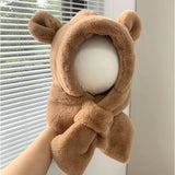 ベビー 帽子 マフラー 一体 くま 通販 女の子 男の子 赤ちゃん ふわふわ もこもこ 子供 こども 子ども あたたかい 暖かい あったか クマ 熊 フワフワ 一体型帽子 防寒 冬 かわいい 可愛い