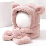 ベビー 帽子 マフラー 一体 くま 通販 女の子 男の子 赤ちゃん ふわふわ もこもこ 子供 こども 子ども あたたかい 暖かい あったか クマ 熊 フワフワ 一体型帽子 防寒 冬 かわいい 可愛い