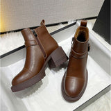 ショートブーツ レディース 本革 通販 レザーブーツ チャンキーブーツ ハイヒール チャンキーヒール 靴 ブーツ 歩きやすい 履きやすい ファスナー サイドジップ ショート レザー 紐なし