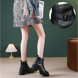 ショートブーツ レディース 本革 通販 レザーブーツ チャンキーブーツ ハイヒール チャンキーヒール 靴 ブーツ 歩きやすい 履きやすい ファスナー サイドジップ ショート レザー 紐なし