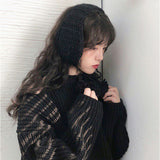 イヤーマフ 耳当て ニット ボンボン付き 通販 耳あて イヤーウォーマー イヤーマフラー 耳カバー ファー 耳 暖かい あたたかい あったか 防寒 幅広 裏ファー かわいい 可愛い 秋冬