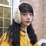 イヤーマフ 耳当て ニット ボンボン付き 通販 耳あて イヤーウォーマー イヤーマフラー 耳カバー ファー 耳 暖かい あたたかい あったか 防寒 幅広 裏ファー かわいい 可愛い 秋冬