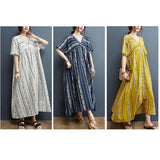 ロングワンピース 半袖 レディース 通販 リゾートワンピース ワンピース ワンピ リゾートワンピ ロングワンピ ゆったり エスニック風 リゾート 体型カバー ロング丈 夏服 きれいめ ロング