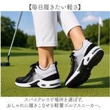 ゴルフシューズ レディース スパイクレス 通販 スニーカー ゴルフ シューズ ゴルフ靴 運動靴 紐靴 カジュアルシューズ エアー クッション エア ソール 歩きやすい メッシュ 軽量 軽い