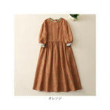 ワンピース レディース 上品 通販 ワンピ 長袖 ミモレ丈 ロング丈 ゆったり 柄 きれいめ ロングワンピース おしゃれ かわいい 大人かわいい お呼ばれ 体型カバー エレガント 春 秋