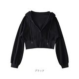 パーカー レディース 冬 通販 ジップアップパーカー ジップパーカー 長袖 厚手 羽織り トップス 無地 短丈 秋 アウター 可愛い おしゃれ かわいい カジュアル ジップアップ シンプル